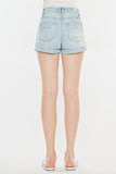 High Rise Repaired Mom Denim Shorts