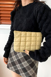 Quilted Puffy Pouch Clutch Bag