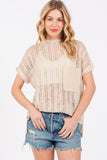 See Through Crochet Mock Neck Cover Up