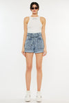 Ultra High Rise Paperbag Denim Shorts