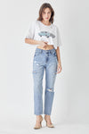 Distressed Slim Cropped Jeans