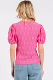 Flower Pattern Round Neck Short Sleeve Top