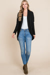 Open Front Waffle Knit Cocoon Cardigan