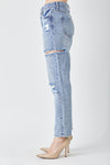 Distressed Slim Cropped Jeans