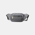 Quilted Multi Pocket Waist Belt Bag