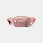 Quilted Multi Pocket Waist Belt Bag