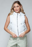 Zip Up Quilted Hooded Vest