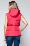 Snap and Zip Closure Hooded Vest