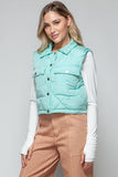 Snap Down Quilted Crop Vest