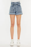 Ultra High Rise Paperbag Denim Shorts