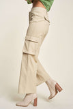 Flap Pocket Mid Rise Cargo Pants