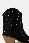 Faux Leather Star-Shaped Cutouts Point Toe Boots