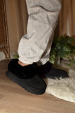 Faux-Fur Platform Slip On Booties