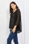 Just Breathe Full Size Chiffon Kimono in Black