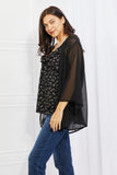 Just Breathe Full Size Chiffon Kimono in Black