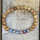 Galaxy Jasper & Light Sandalwood Mala Beaded Bracelet