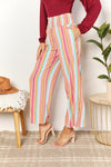 Striped Smocked Waist Pants with Pockets