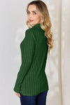 Ribbed Mock Neck Long Sleeve T-Shirt