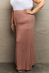 For The Day Full Size Flare Maxi Skirt in Chocolate