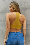 Ribbed Lace Boho Racerback Bralette in Straw