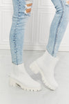 Work For It Matte Lug Sole Chelsea Boots in White