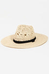 Openwork Lace Detail Wide Brim Hat