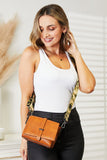 PU Leather Wide Strap Crossbody Bag