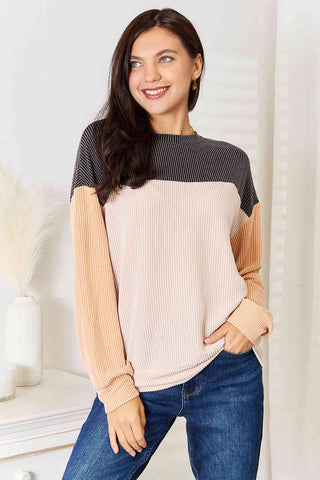 Color Block Dropped Shoulder T-Shirt