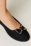 Metal Buckle Flat Loafers