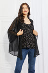 Just Breathe Full Size Chiffon Kimono in Black