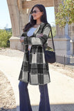 Plaid Button Up Lapel Collar Coat