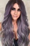 Elegant Wave Full Machine Synthetic Wigs in Purple 26''