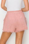 Drawstring Frayed Shorts