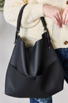 Vegan Leather Handbag with Pouch