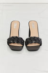 Top of the World Braided Block Heel Sandals in Black