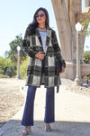 Plaid Button Up Lapel Collar Coat