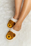 Teddy Bear Print Plush Slide Slippers