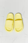 Arms Around Me Open Toe Slide in Yellow