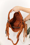 PU Leather Fringe Detail Shoulder Bag