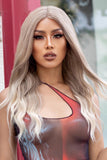 Lace Front Wigs Synthetic Long Wave 24" 150% Density in Medium Blonde Highlights