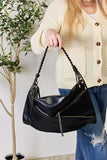 Zipper Detail Shoulder Bag with Pouch