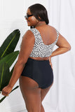 Sanibel Crop Swim Top and Ruched Bottoms Set in Black