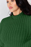 Ribbed Mock Neck Long Sleeve T-Shirt