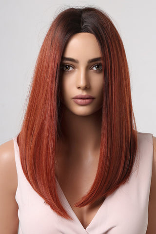 Full-Machine Wigs Synthetic Mid-Length Straight 27"