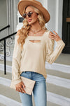 Cold Shoulder Square Neck Cutout Blouse