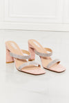 Leave A Little Sparkle Rhinestone Block Heel Sandal in Pink