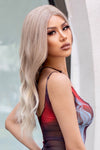 Lace Front Wigs Synthetic Long Wave 24" 150% Density in Medium Blonde Highlights