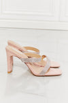 Leave A Little Sparkle Rhinestone Block Heel Sandal in Pink