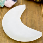 Crescent Moon Selenite Charging Plate