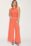 Ribbed Tank and Wide Leg Pants Set